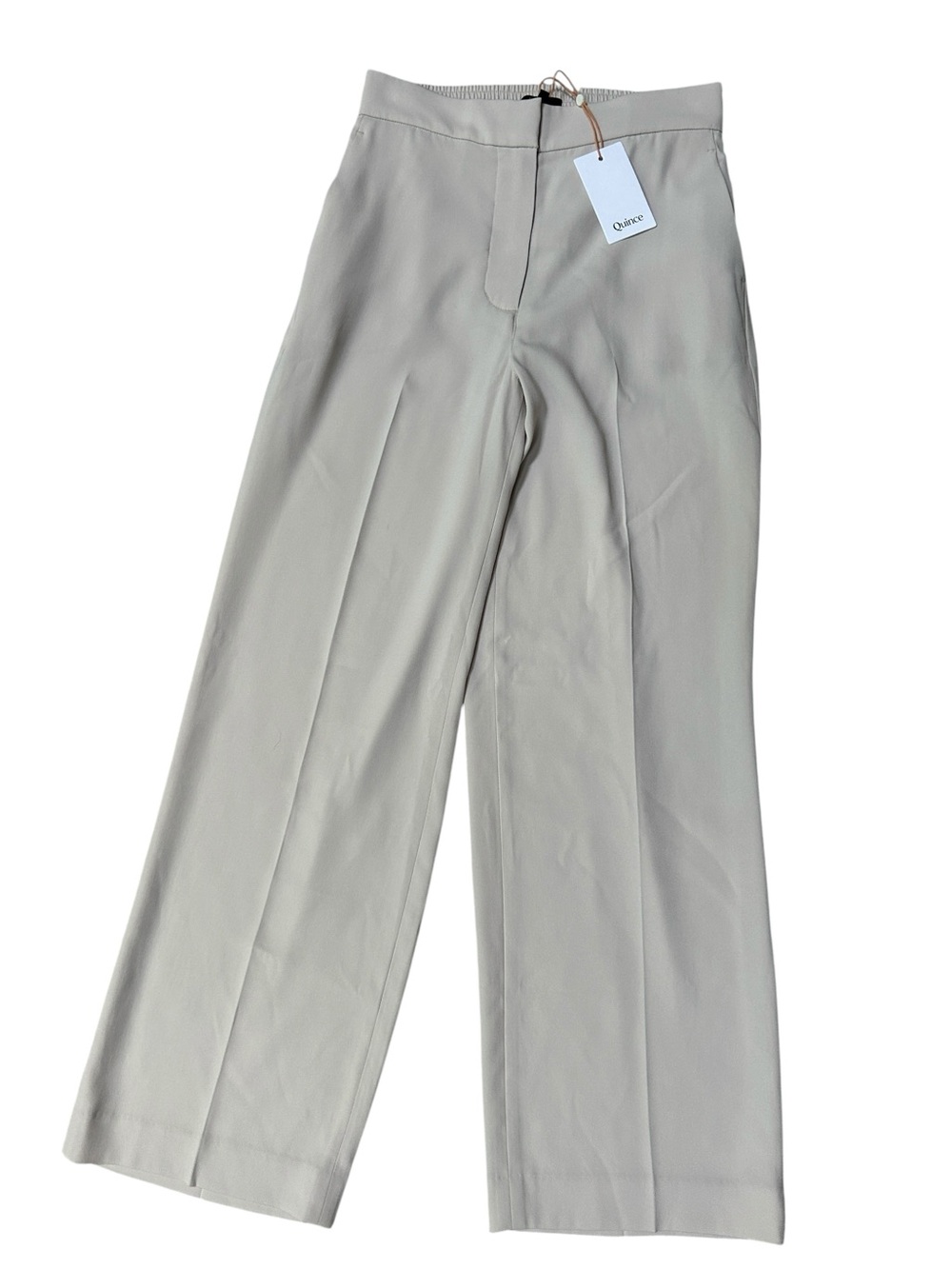 Quince Stretch Crepe Classic Trouser Pants Textured Sand Size 4